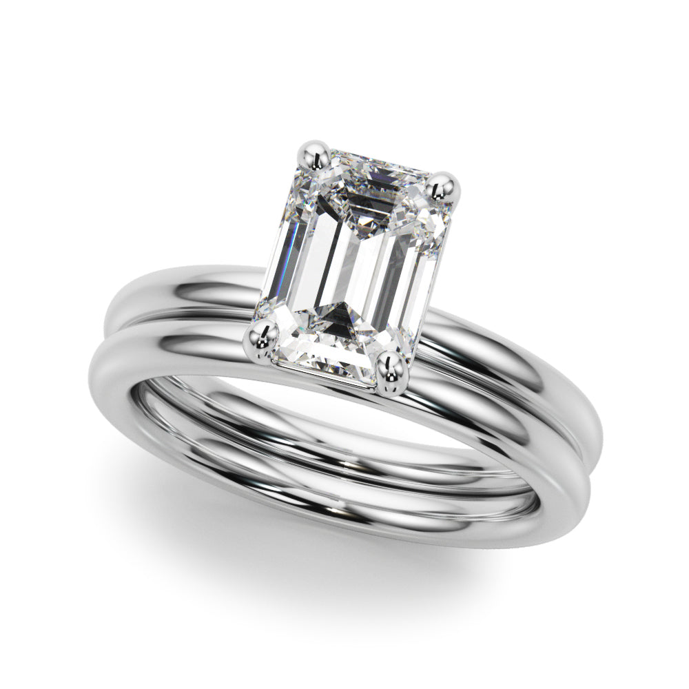 Solitaire Emerald Cut Engagement Ring