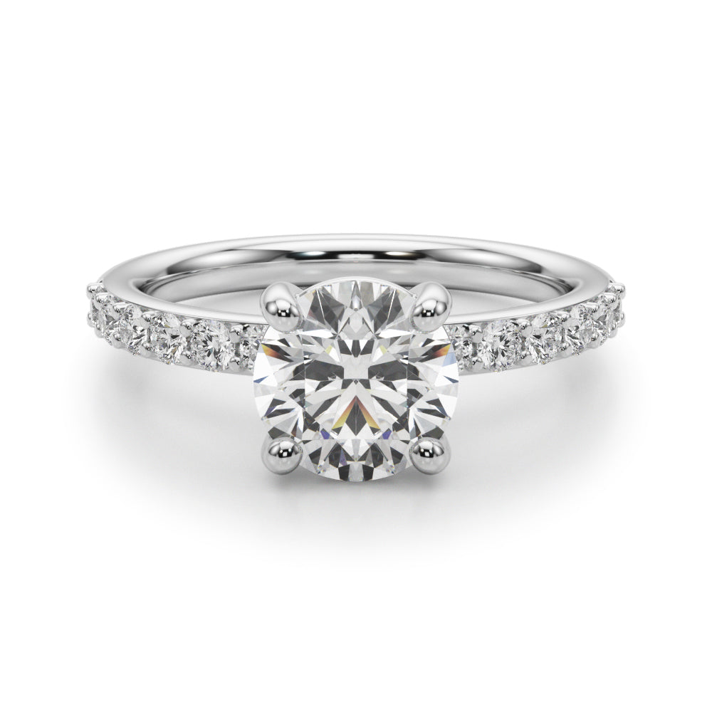 Single Row Round Engagement Ring
