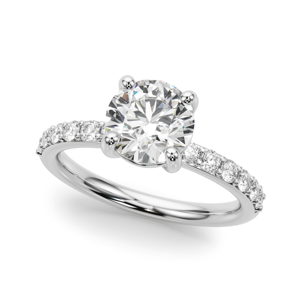 Single Row Round Engagement Ring