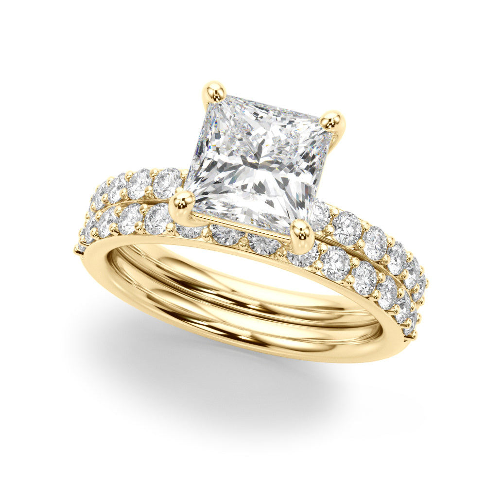 Single Row Princess Cut Engagement RIng