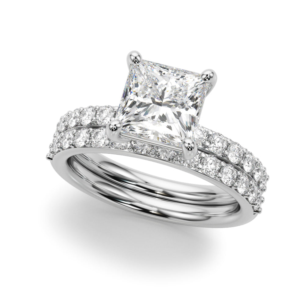 Single Row Princess Cut Engagement RIng