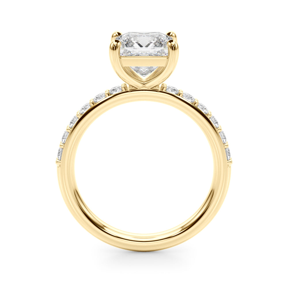 Single Row Princess Cut Engagement RIng
