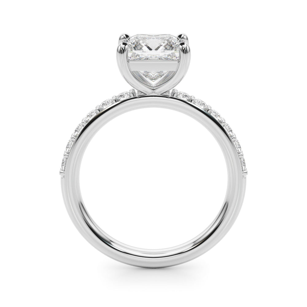 Single Row Princess Cut Engagement RIng