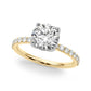 Single Row Hidden Halo Round Engagement Ring