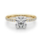 Single Row Hidden Halo Round Engagement Ring