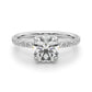 Single Row Hidden Halo Round Engagement Ring