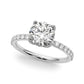 Single Row Hidden Halo Round Engagement Ring