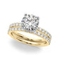 Single Row Hidden Halo Round Engagement Ring