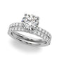 Single Row Hidden Halo Round Engagement Ring