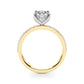 Single Row Hidden Halo Round Engagement Ring