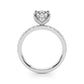 Single Row Hidden Halo Round Engagement Ring