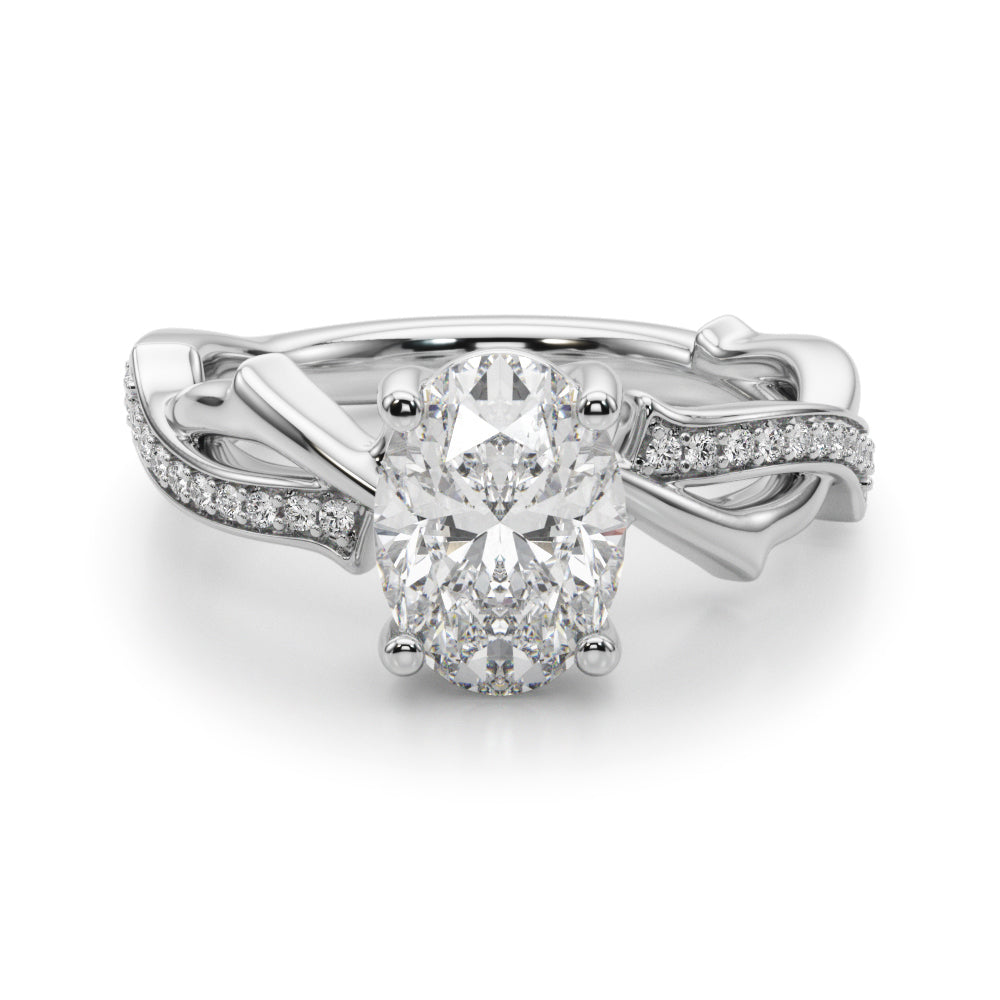 Nature Inspired Oval Engagement Ring