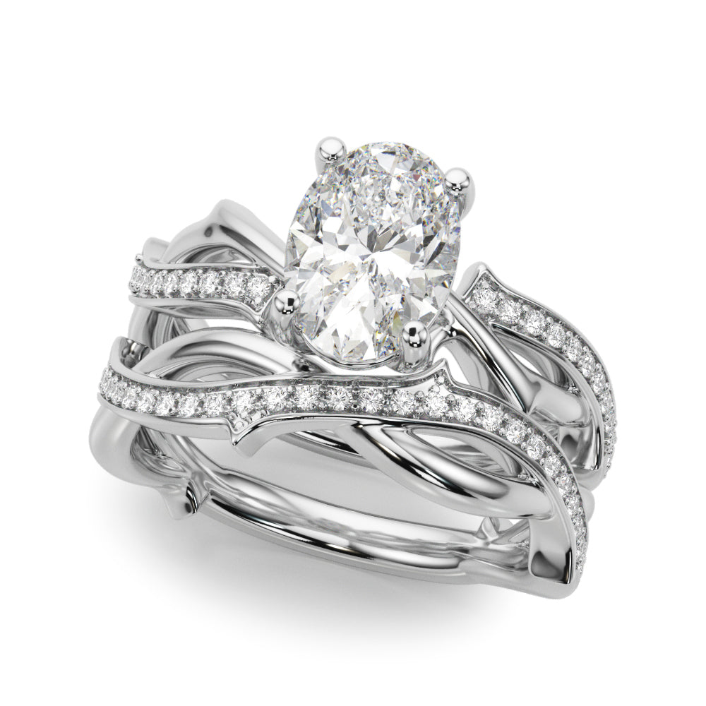 Nature Inspired Oval Engagement Ring