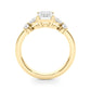 Contemporary Floral Emerald Cut Engagement Ring