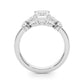 Contemporary Floral Emerald Cut Engagement Ring