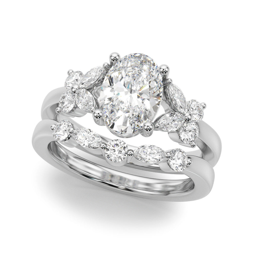 Floral Oval Engagement Ring
