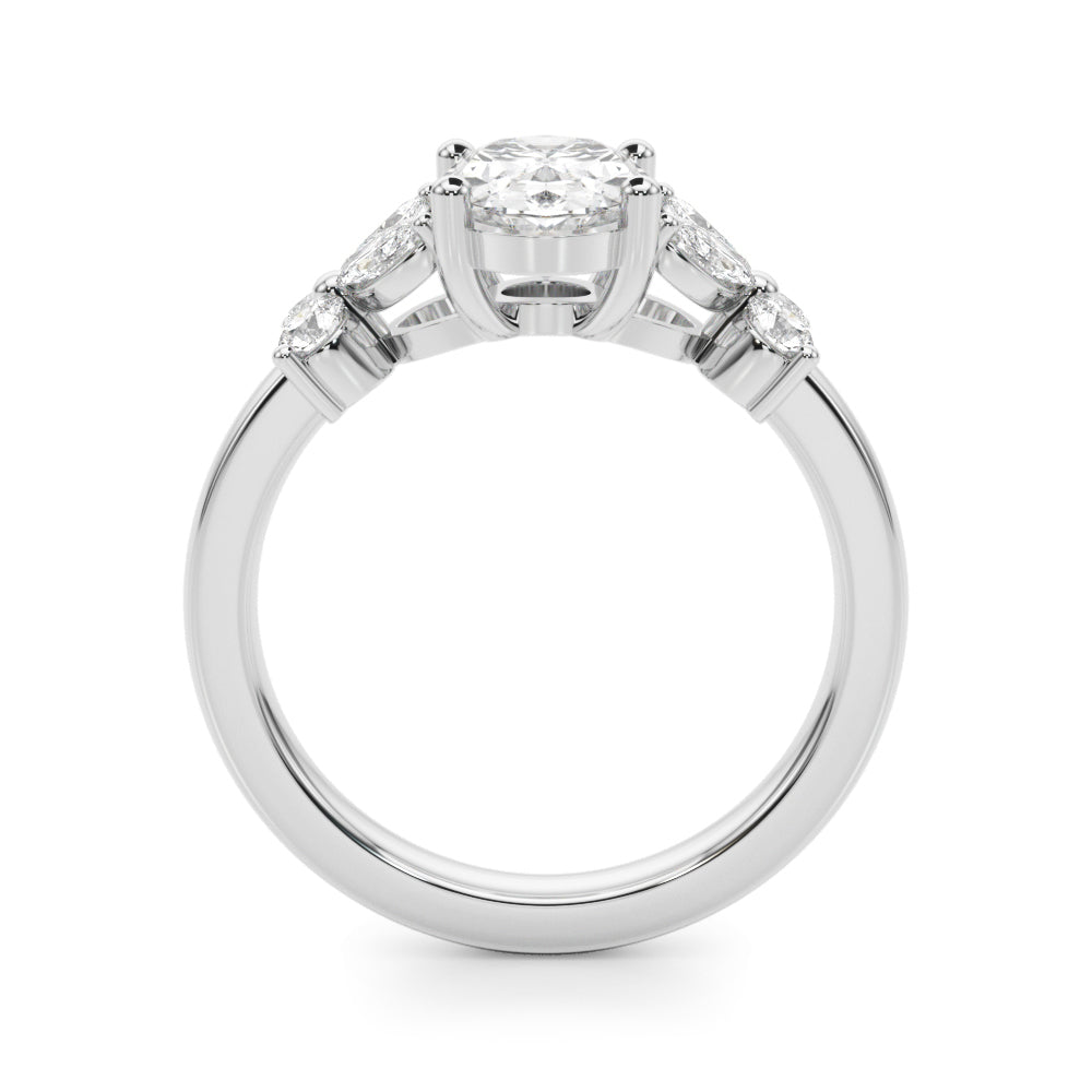 Floral Oval Engagement Ring