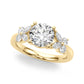 Floral Round Engagement Ring