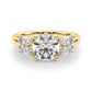 Floral Round Engagement Ring