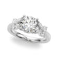 Floral Round Engagement Ring
