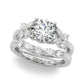Floral Round Engagement Ring