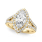 Split Shank Marquise Halo Engagement Ring
