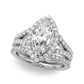 Split Shank Marquise Halo Engagement Ring