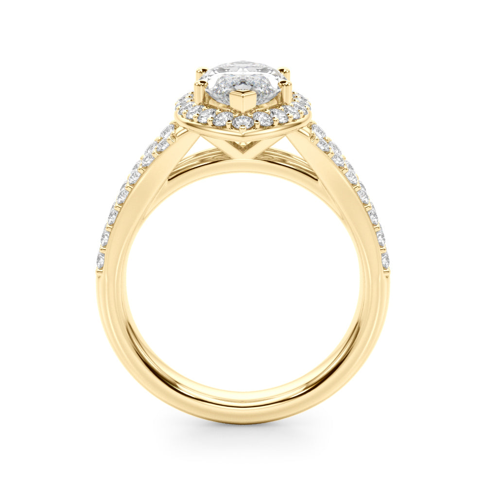 Split Shank Marquise Halo Engagement Ring