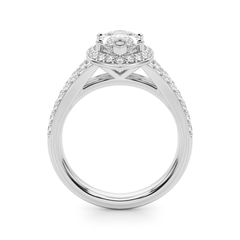 Split Shank Marquise Halo Engagement Ring