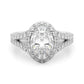 Split Shank Oval Halo Engagement Ring