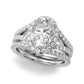 Split Shank Oval Halo Engagement Ring