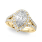 Split Shank Pear Halo Engagement Ring