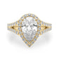 Split Shank Pear Halo Engagement Ring