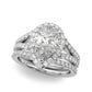 Split Shank Pear Halo Engagement Ring
