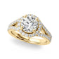 Split Shank Round Halo Engagement Ring