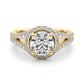 Split Shank Round Halo Engagement Ring