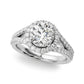 Split Shank Round Halo Engagement Ring