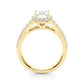 Split Shank Emerald Cut Halo Engagement Ring
