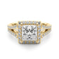 Split Shank Princess Cut Halo Engagement Ring