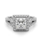 Split Shank Princess Cut Halo Engagement Ring