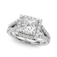 Split Shank Princess Cut Halo Engagement Ring