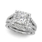Split Shank Princess Cut Halo Engagement Ring