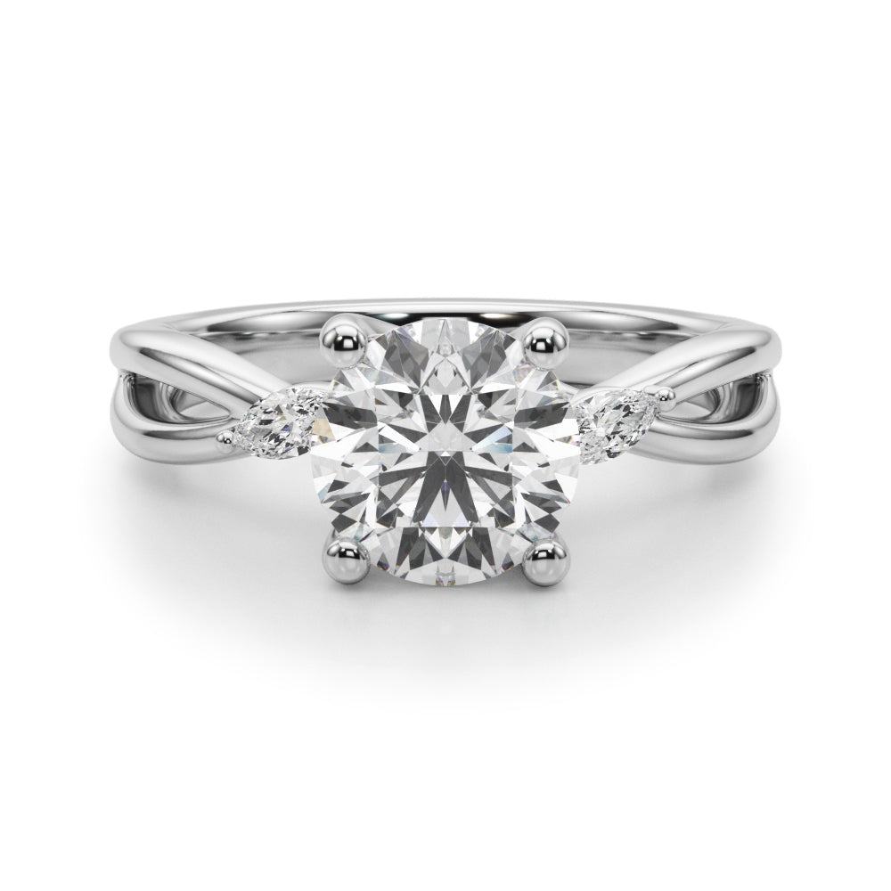 Round Split Shank Engagement Ring