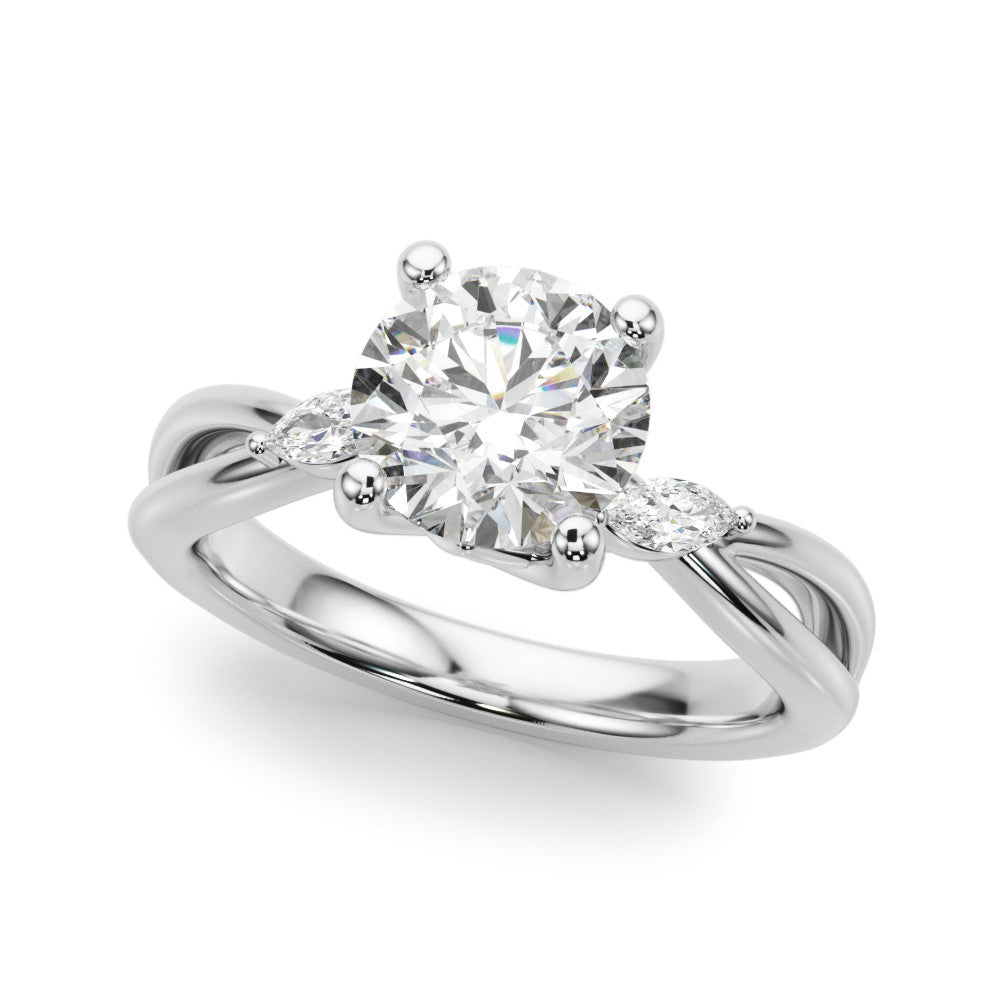 Round Split Shank Engagement Ring