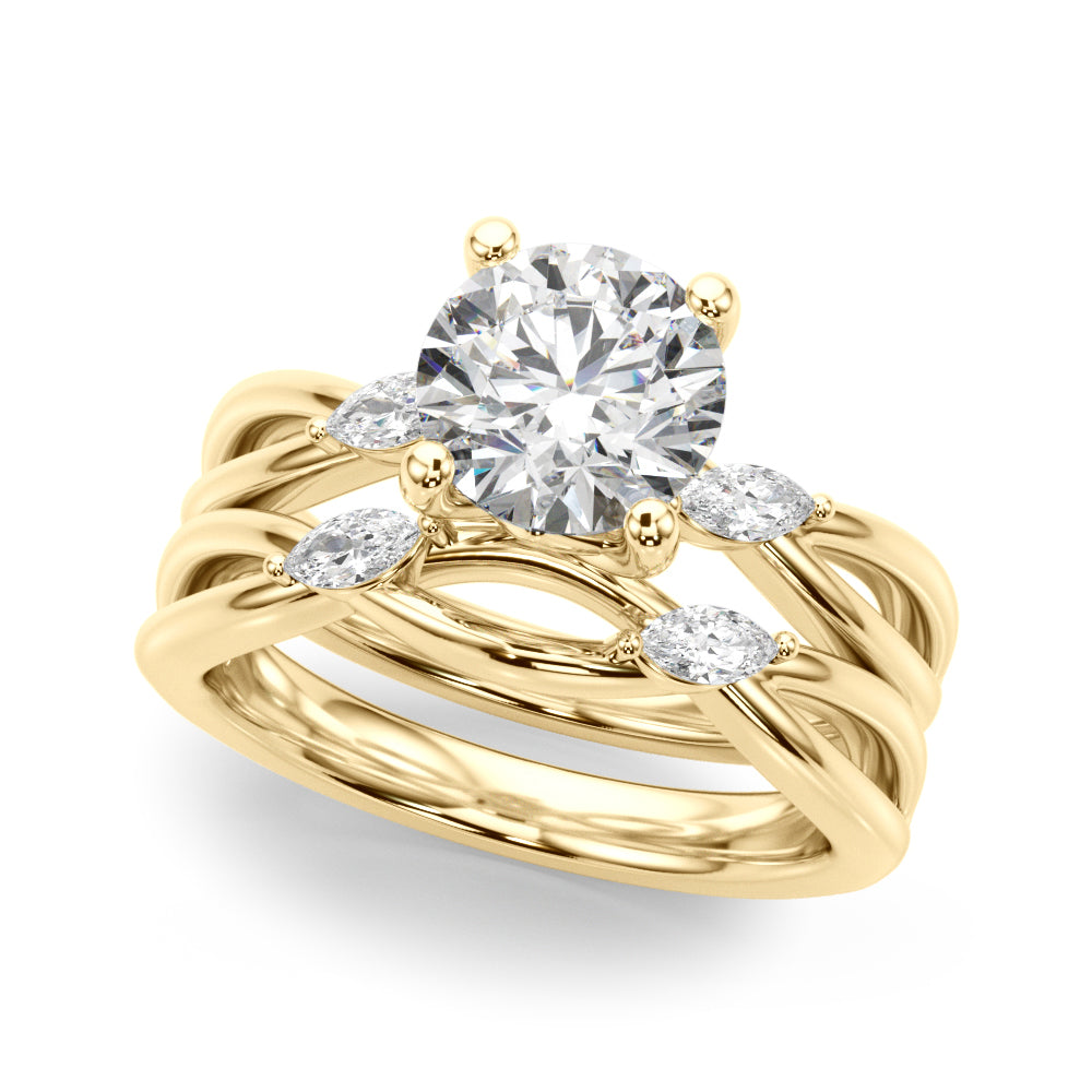 Round Split Shank Engagement Ring