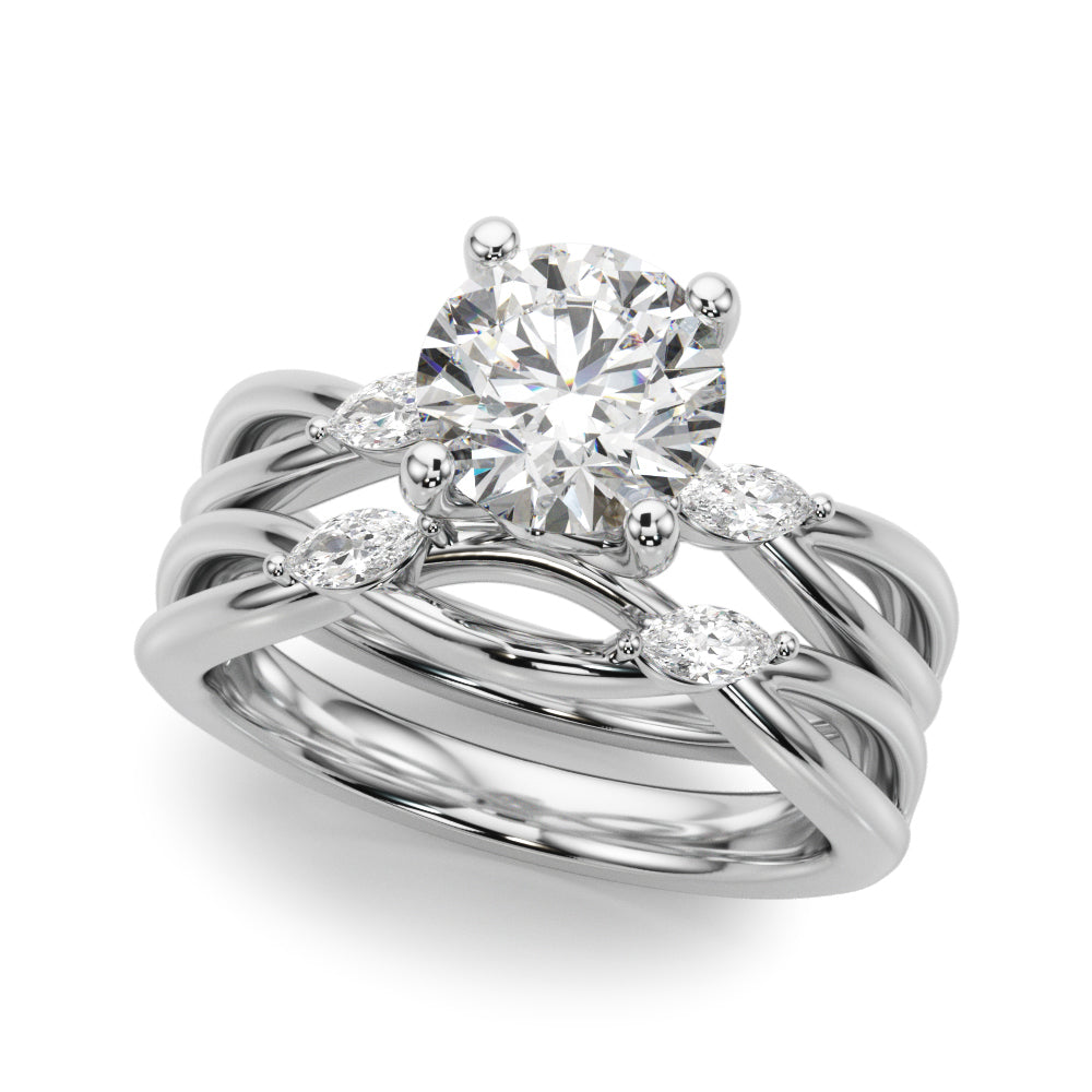 Round Split Shank Engagement Ring