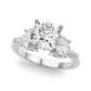 Tapered Baguette & Oval Accented Engagement Ring