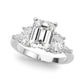 Tapered Baguette & Oval Accented Engagement Ring