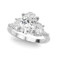 Tapered Baguette & Oval Accented Engagement Ring