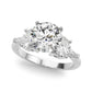 Tapered Baguette & Oval Accented Engagement Ring